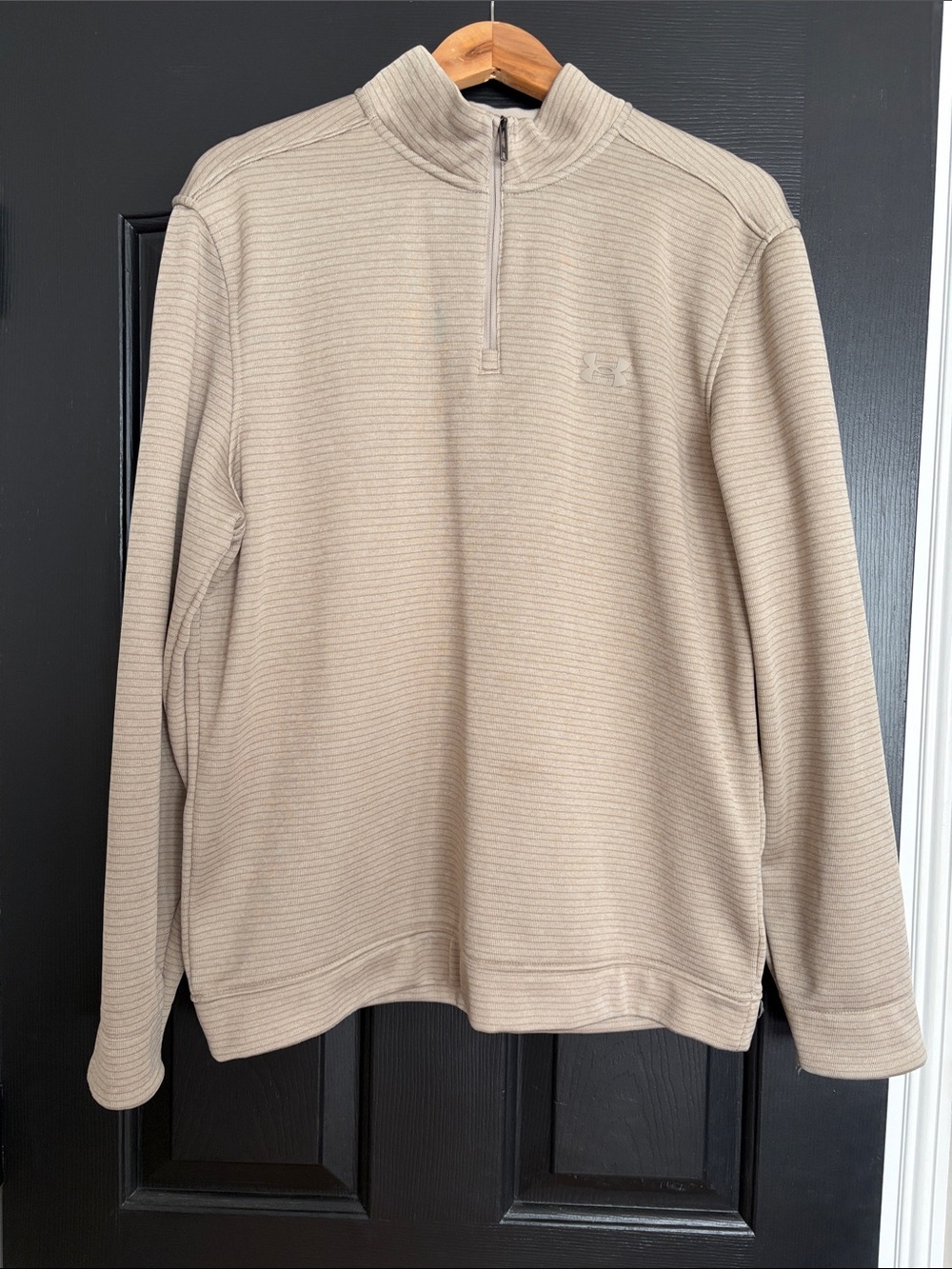Under Armour Men's Beige Quarter-Zip Pullover Sweater